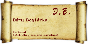 Déry Boglárka névjegykártya